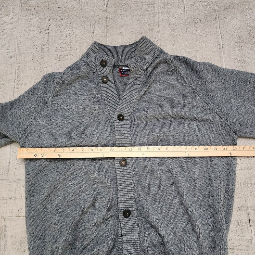 Untuckit Wool Blend Gray Cardigan Sweater‎ Mens XL Knit Button Front Classic - Picture 6 of 8